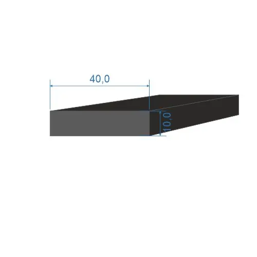 Nejlepší Volba 0596140 Pryžový profil 10x40mm, EPDM 70°Sh obdélníkový